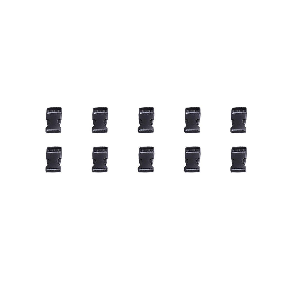 10pcs Black Plastic Buckle Clips for School Bag Backpack Strap Multifunctional - 25mm