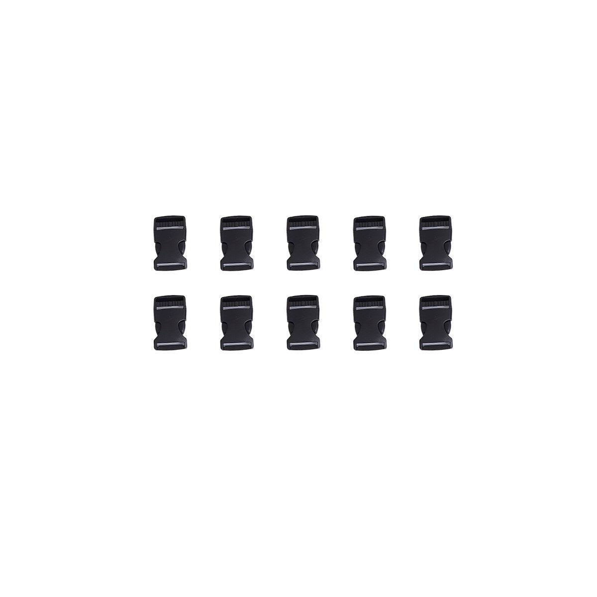 10pcs Black Plastic Buckle Clips for School Bag Backpack Strap Multifunctional - 25mm