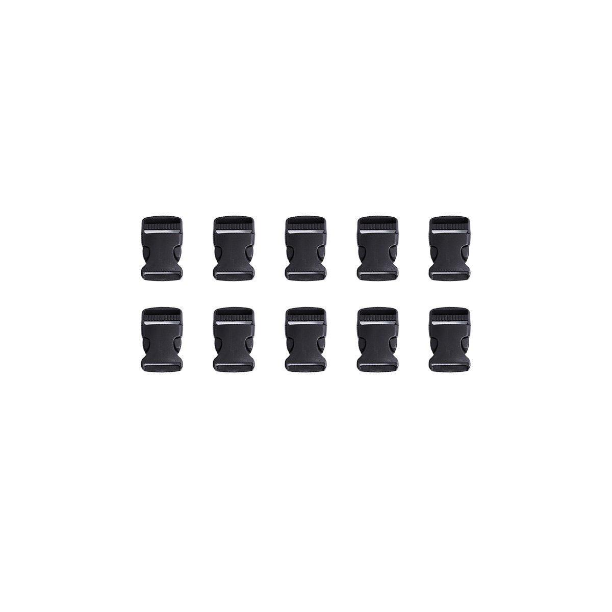 10pcs Black Plastic Buckle Clips for School Bag Backpack Strap Multifunctional - 32mm