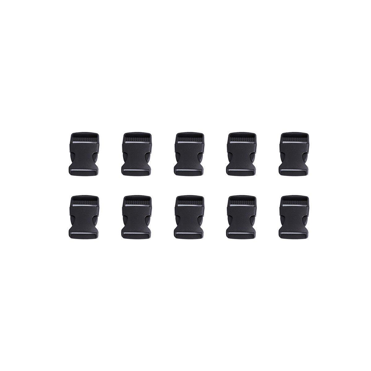 10pcs Black Plastic Buckle Clips for School Bag Backpack Strap Multifunctional - 32mm