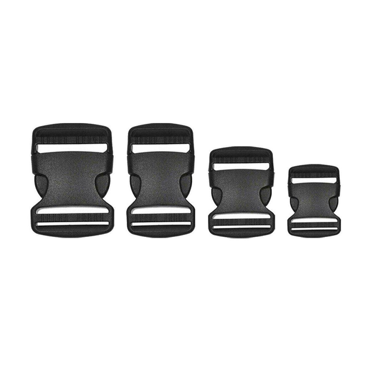 10pcs Black Plastic Buckle Clips for School Bag Backpack Strap Multifunctional - 38mm