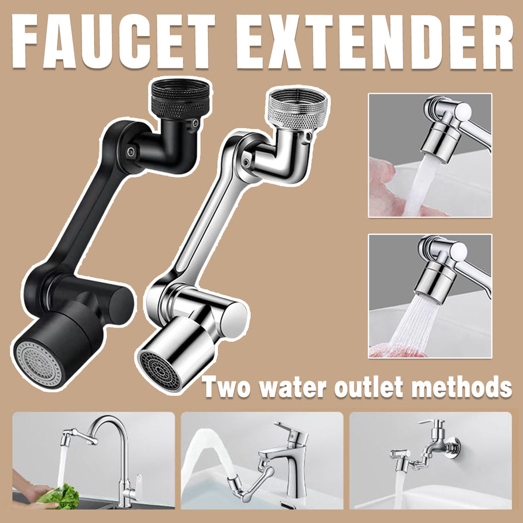 Multifunction Mechanical Arm Faucet Extender Rotatable Sink Tap Adapter Joint - Black