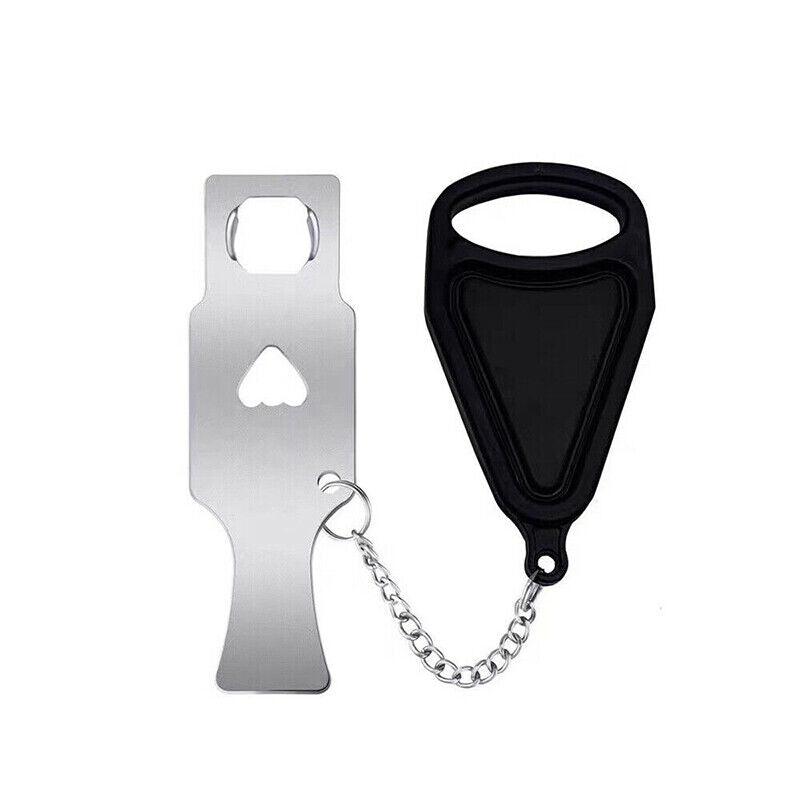 Portable Door Lock Hardware Travel Hotel Home Security Addalock Anti-Intrusion Device - Black