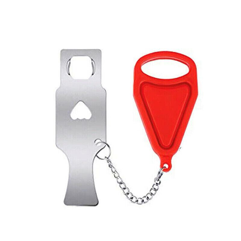 Portable Door Lock Hardware Travel Hotel Home Security Addalock Anti-Intrusion Device - Red