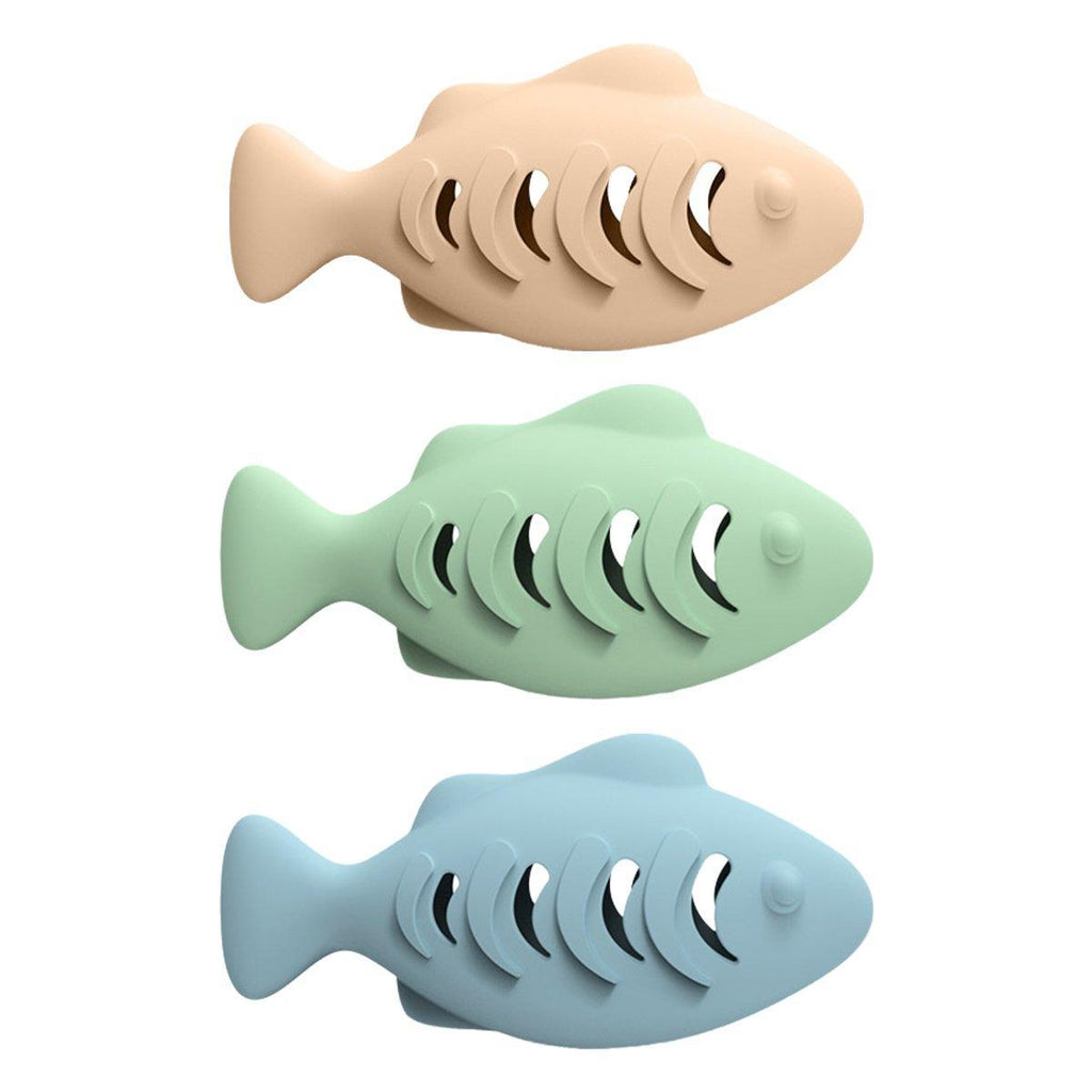 Interactive Cat Toys Fish Leaky Food Dispenser Fun Pet Play Chew Toy Durable - Blue