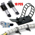 Adjustable Cable Clips Straps Adhesive Cord Management Wire Organizer Black Au