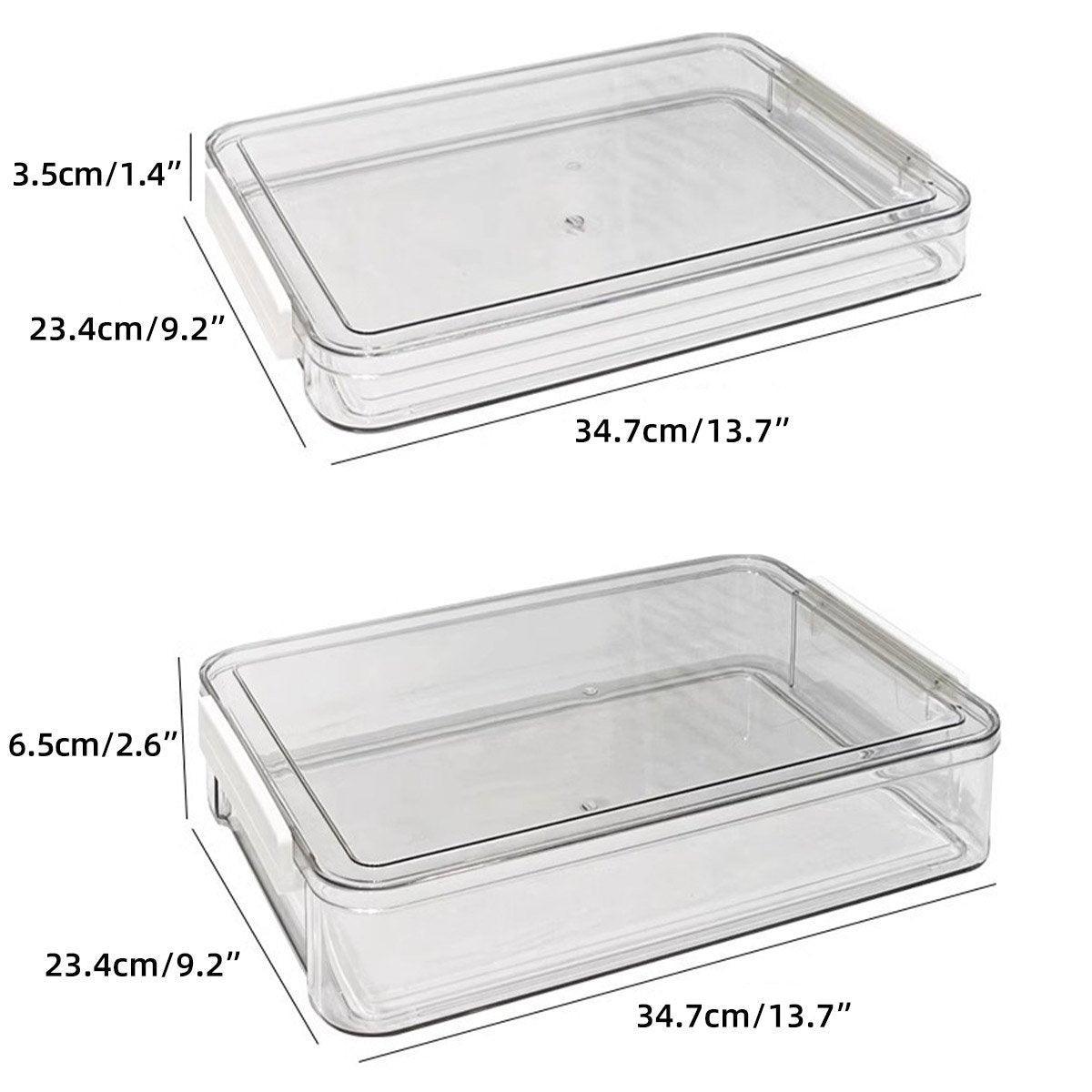 Large Capacity A4 File Storage Box Transparent Plastic Document Organizer Case - Large