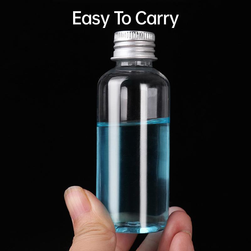 50/100pcs Clear Plastic Bottles with Aluminum Caps Liquid Dispenser Containers - 50ml-100pcs