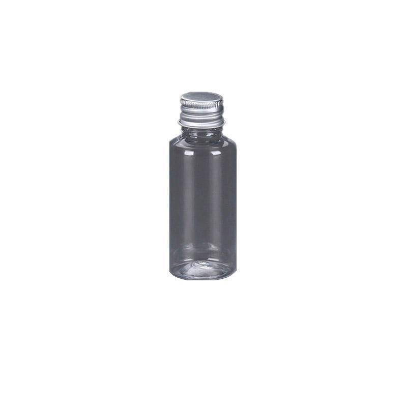 50/100pcs Clear Plastic Bottles with Aluminum Caps Liquid Dispenser Containers - 50ml-100pcs