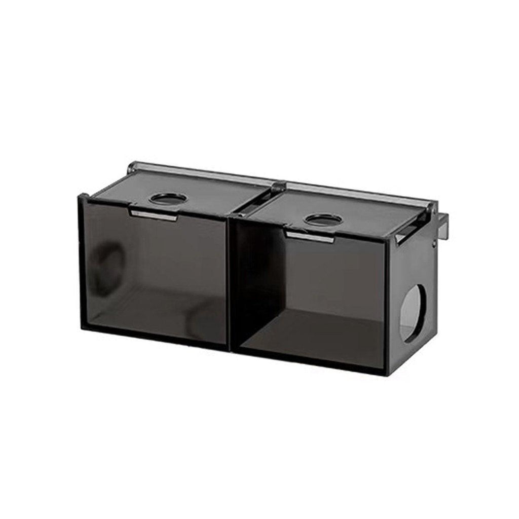 Fish Tank Filter Box 3in1 Oxygenating Wall Mount Built In Silent Water Purifier - Black-2Grids