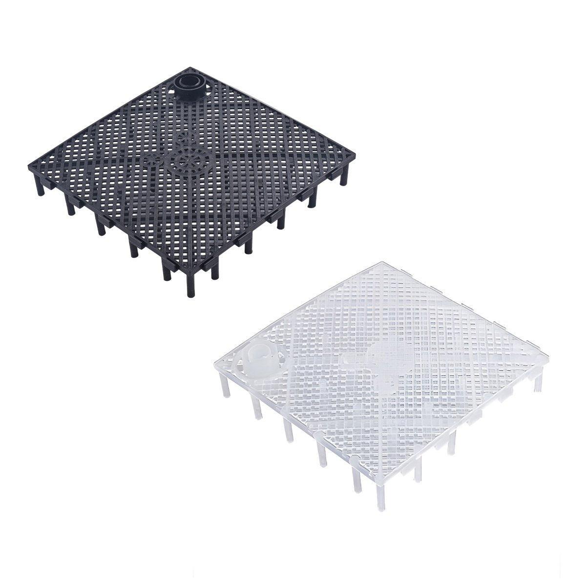 Fish Tank Aquarium Under Gravel Filter System Safe Filtration Plate Board Kit - Clear-10PCS