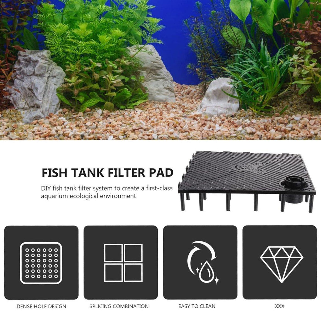 Fish Tank Aquarium Under Gravel Filter System Safe Filtration Plate Board Kit - Clear-10PCS