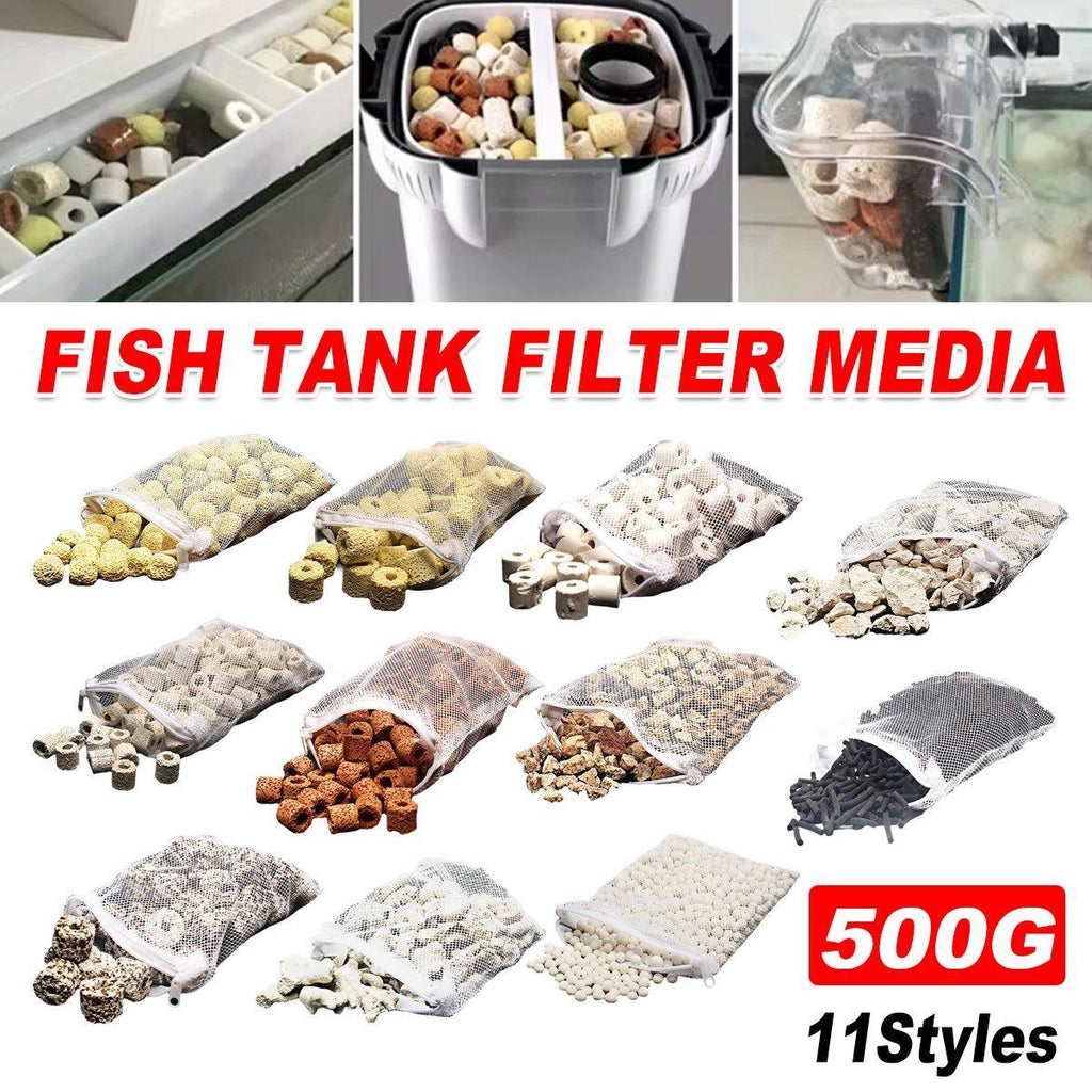 500g Fish Tank Water Filter Media Aquarium Filtration Material Sponge Pad - Bacteria Ring