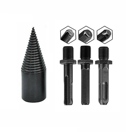 32-42mm High Speed Twist Firewood Drill Bit Wood Splitting Splitter Cone Driver - 38MM