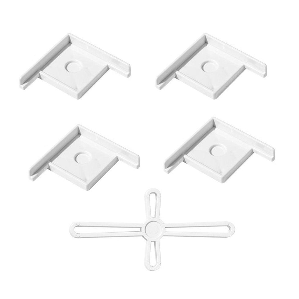 5pcs Plastic Fish Tank Base Bracket Corner Guard Stand Holder for Aquarium Tanks - White-L