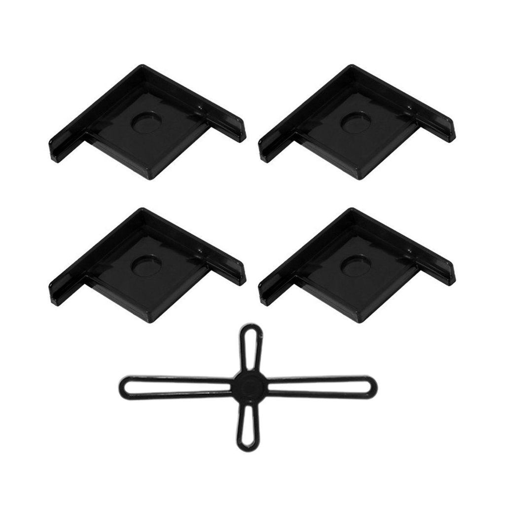 5pcs Plastic Fish Tank Base Bracket Corner Guard Stand Holder for Aquarium Tanks - White-S