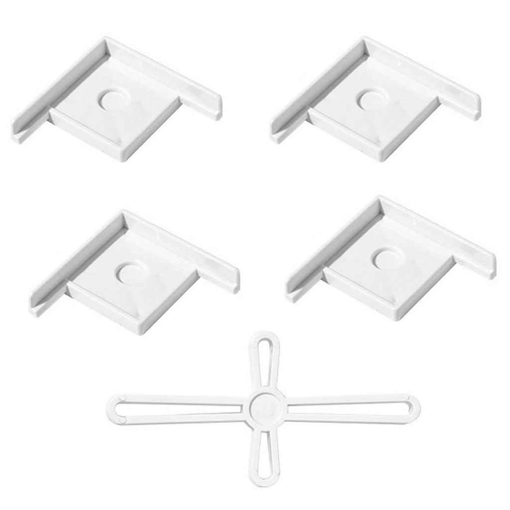 5pcs Plastic Fish Tank Base Bracket Corner Guard Stand Holder for Aquarium Tanks - White-S