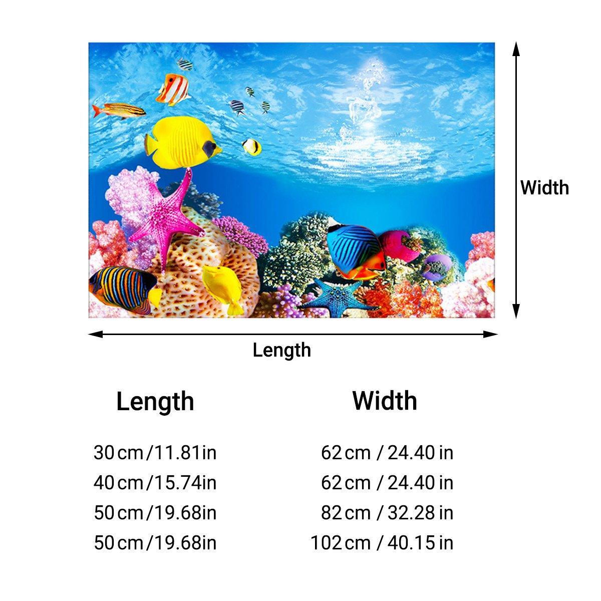 Aquarium Background Fish Tank Wallpaper Double Sided Decoration Sticker Paper - H-50cmx82cm