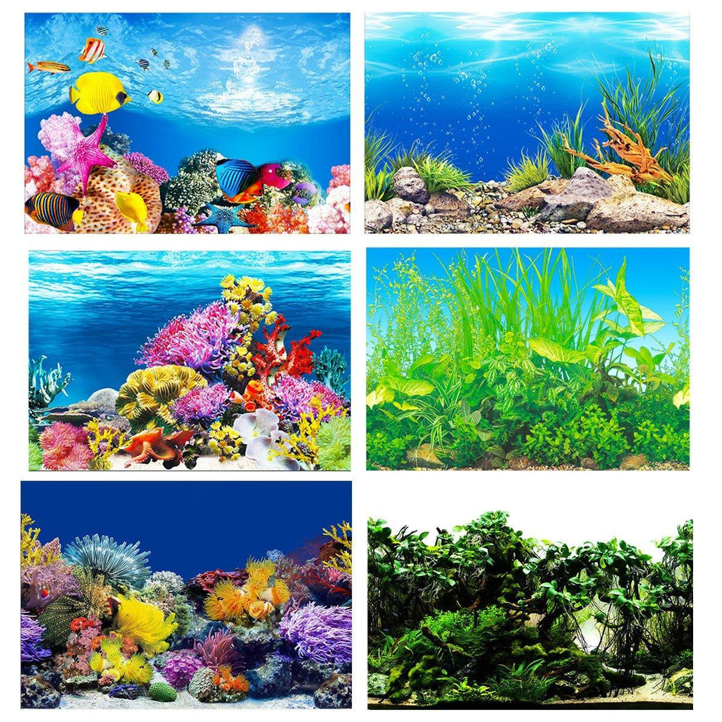 Aquarium Background Fish Tank Wallpaper Double Sided Decoration Sticker Paper - J-50cmx102cm