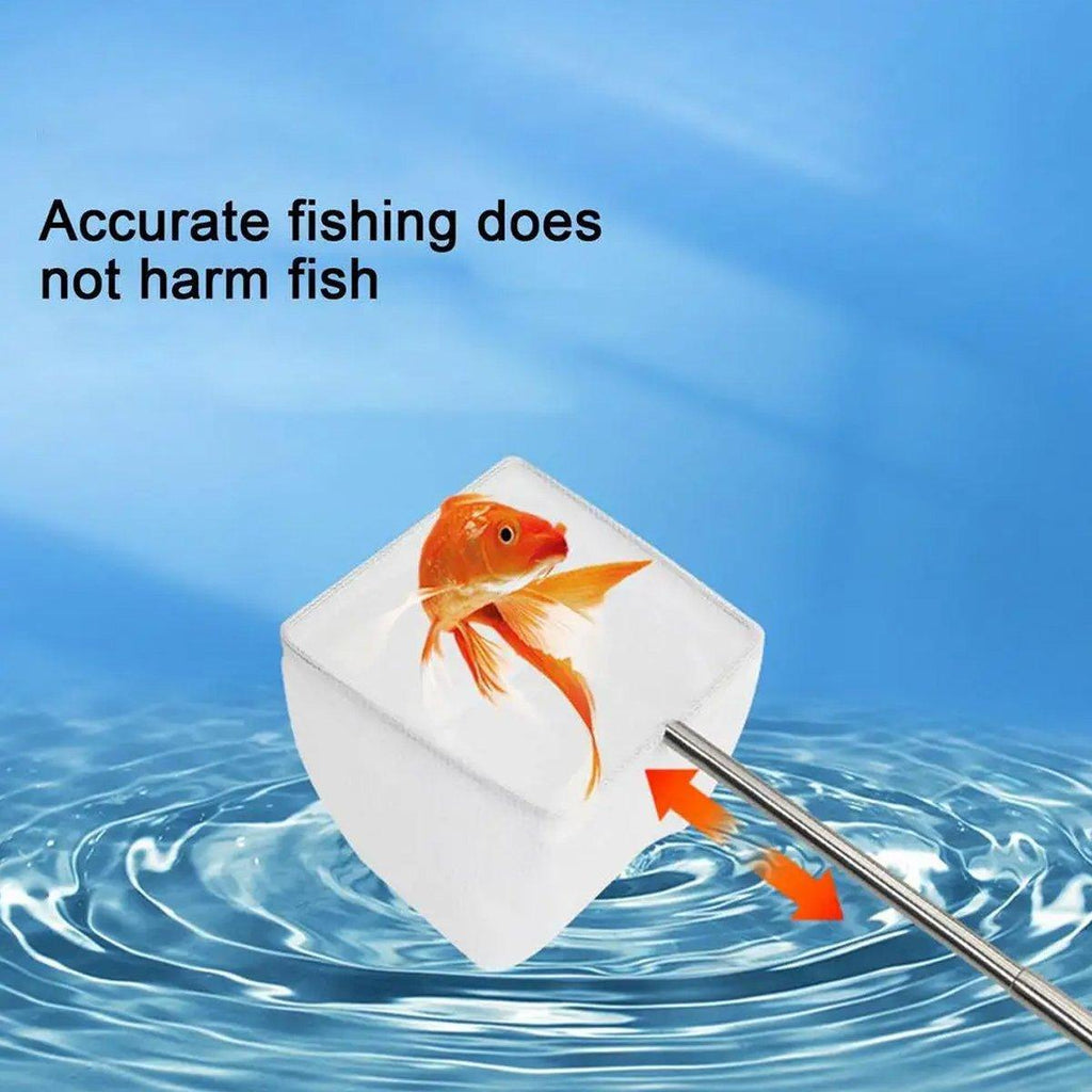 Retractable Fish Net for Fish Tank Pocket Fishing Net with Handle Aquarium Tools - Round-L
