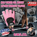 L Size Women Fitness Gym Training Gloves Half Finger Gel Weight Lifting Workout Gloves - Grey