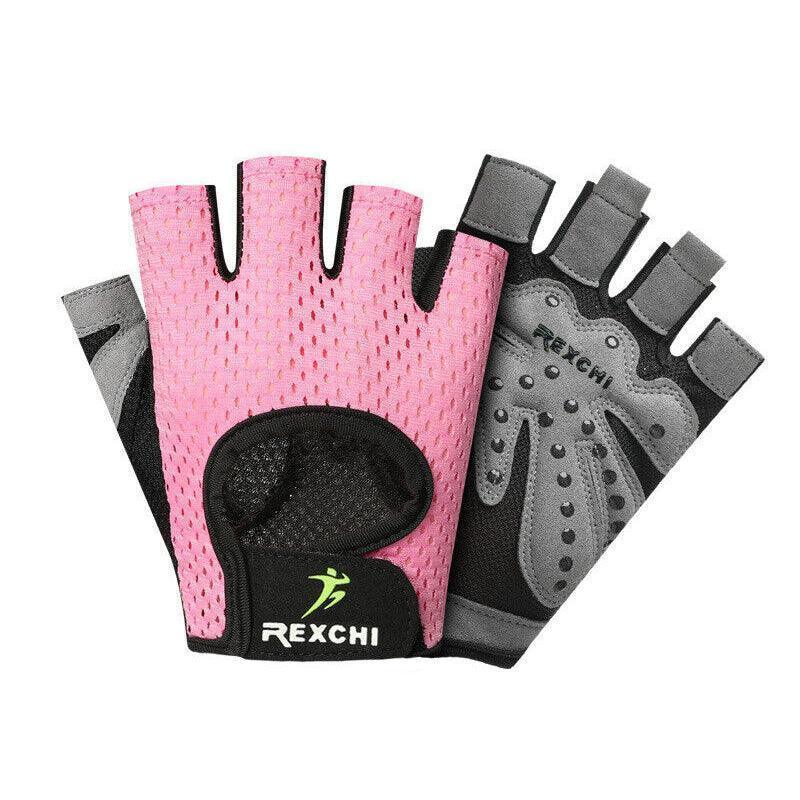 M Size Women Fitness Gym Training Gloves Half Finger Gel Weight Lifting Workout Gloves - Grey