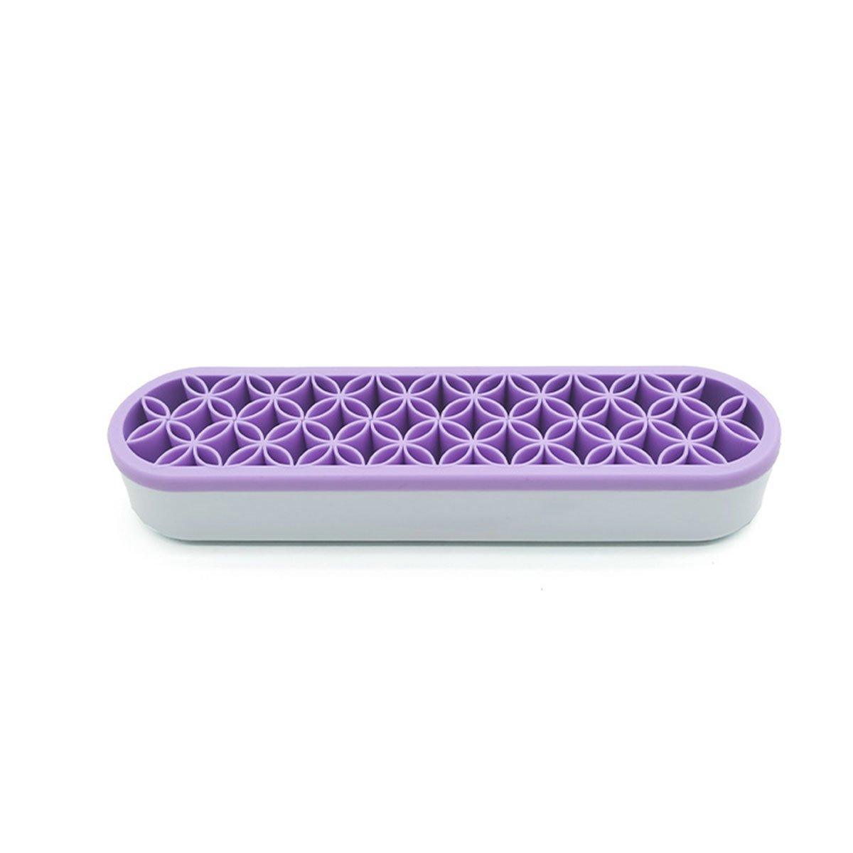 Silicone Makeup Organizer Cosmetic Storage Box Lipstick Brush Holder Desktop Box - Blue