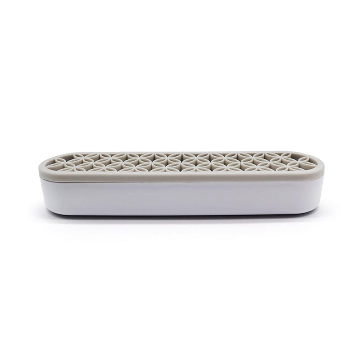 Silicone Makeup Organizer Cosmetic Storage Box Lipstick Brush Holder Desktop Box - Flesh Pink