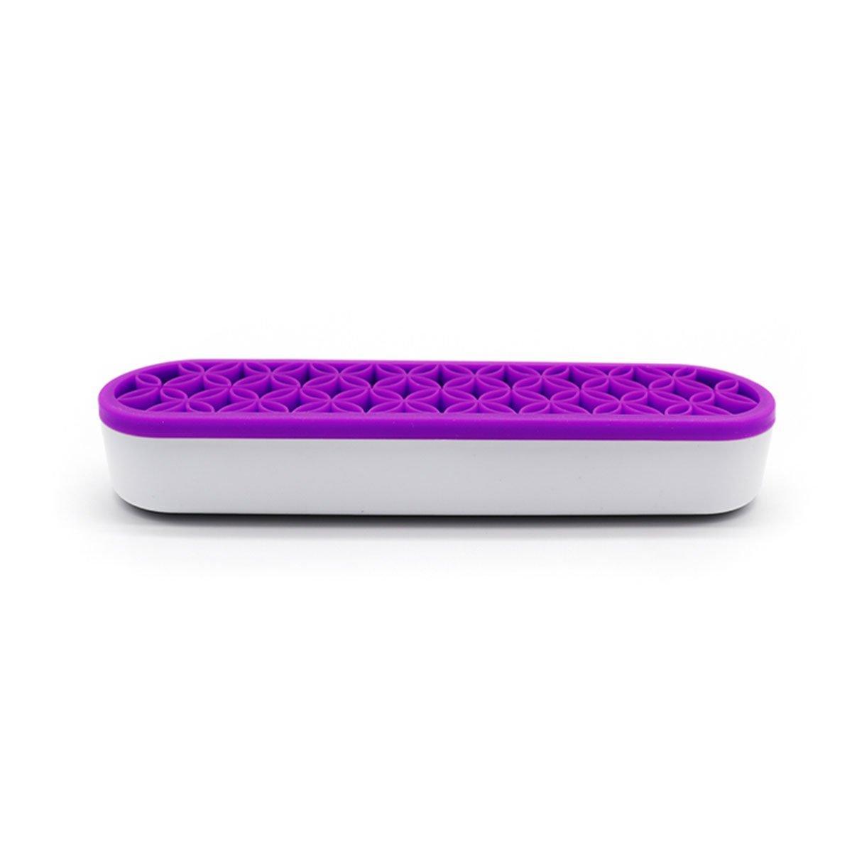 Silicone Makeup Organizer Cosmetic Storage Box Lipstick Brush Holder Desktop Box - Light Grey