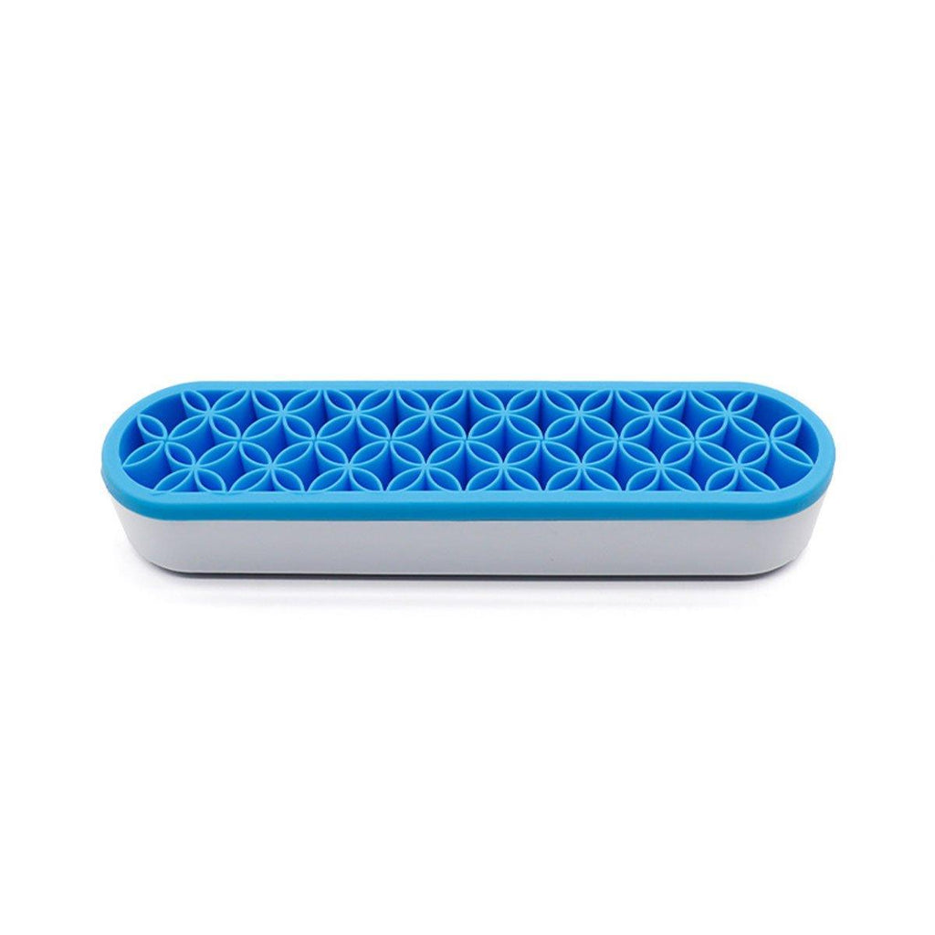Silicone Makeup Organizer Cosmetic Storage Box Lipstick Brush Holder Desktop Box - Purple