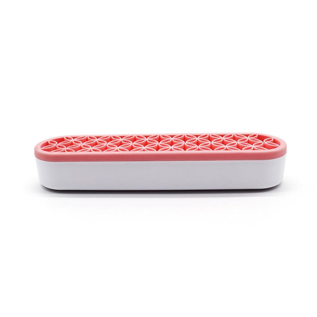 Silicone Makeup Organizer Cosmetic Storage Box Lipstick Brush Holder Desktop Box - Purple