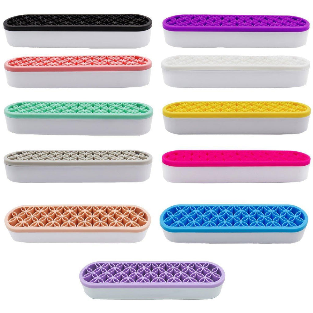 Silicone Makeup Organizer Cosmetic Storage Box Lipstick Brush Holder Desktop Box - Yellow