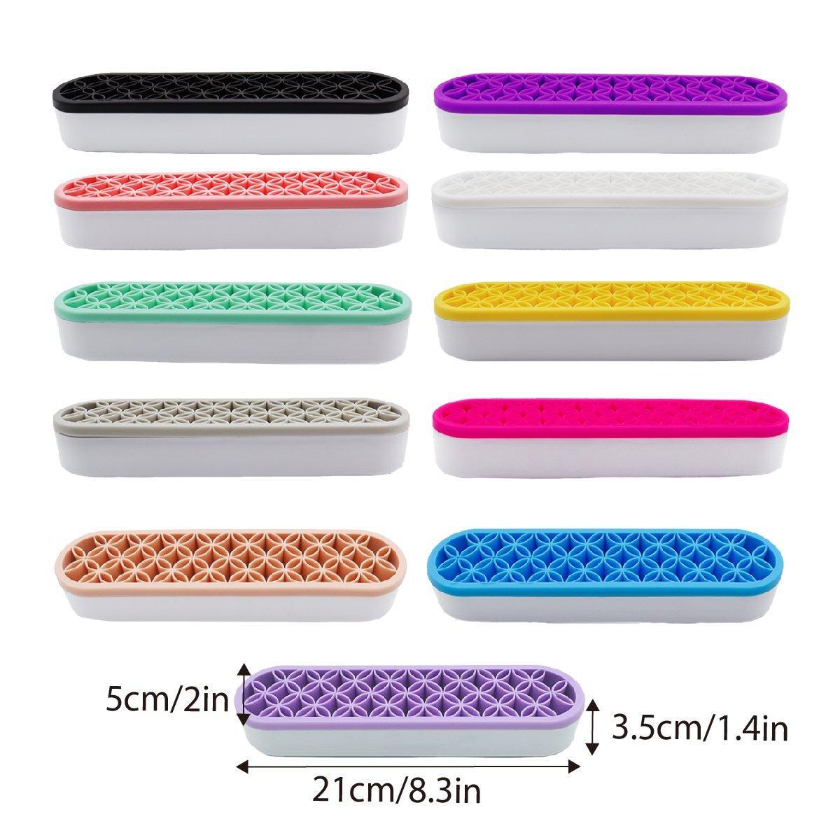 Silicone Makeup Organizer Cosmetic Storage Box Lipstick Brush Holder Desktop Box - Yellow
