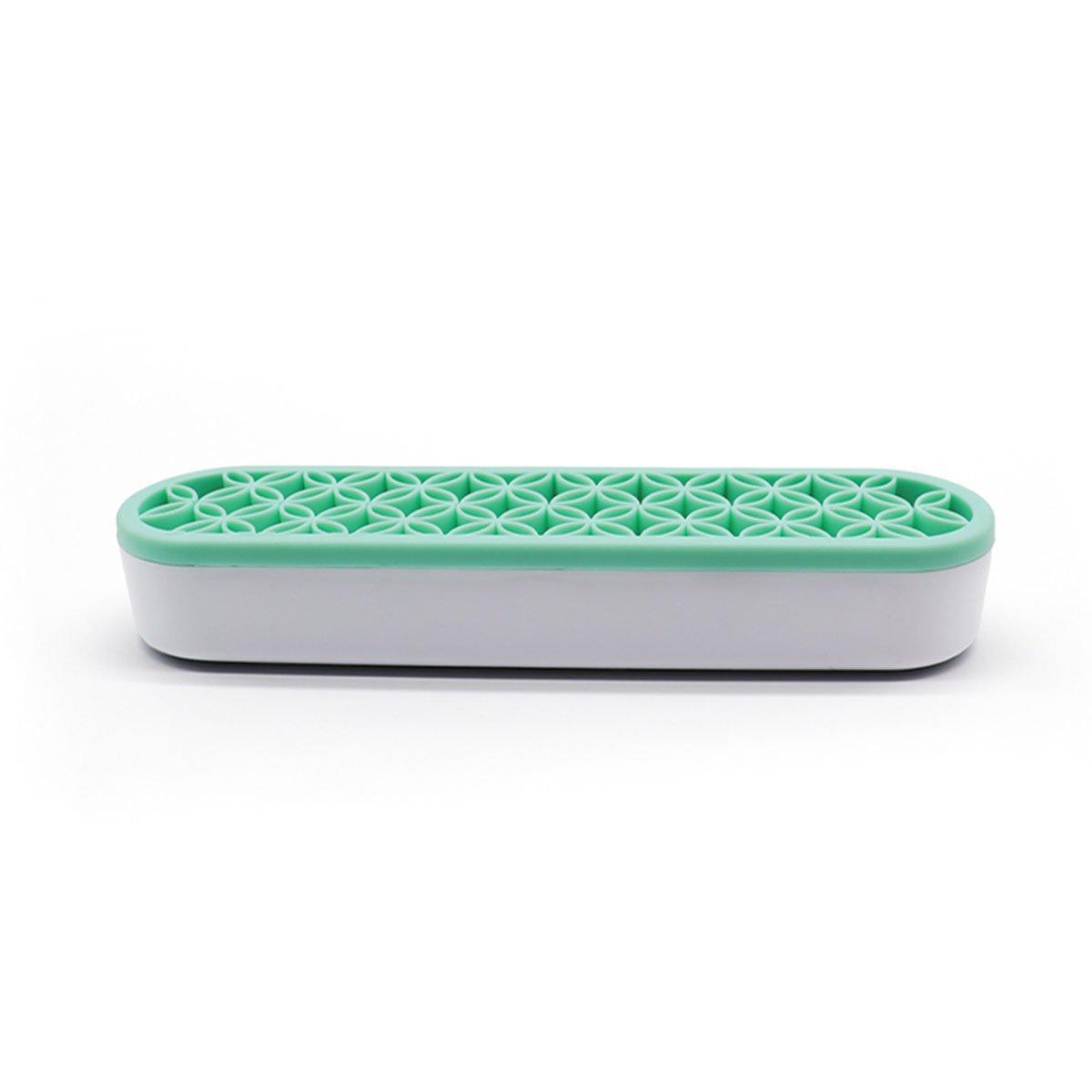 Silicone Makeup Organizer Cosmetic Storage Box Lipstick Brush Holder Desktop Box - Yellow