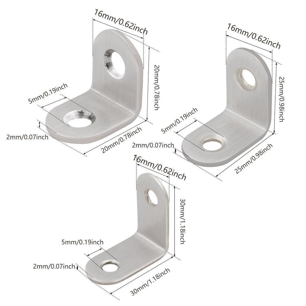 10pcs 90-degree L Type Angle Brackets Right Angle Fixed Support Furniture Connector - 20*20*16mm