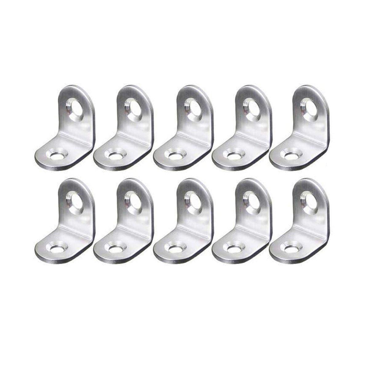10pcs 90-degree L Type Angle Brackets Right Angle Fixed Support Furniture Connector - 25*25*16mm