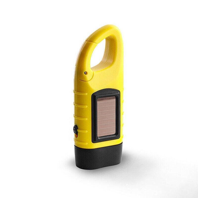 Hand Crank Solar Powered Rechargeable Led Camping Emergency Flashlight - Green