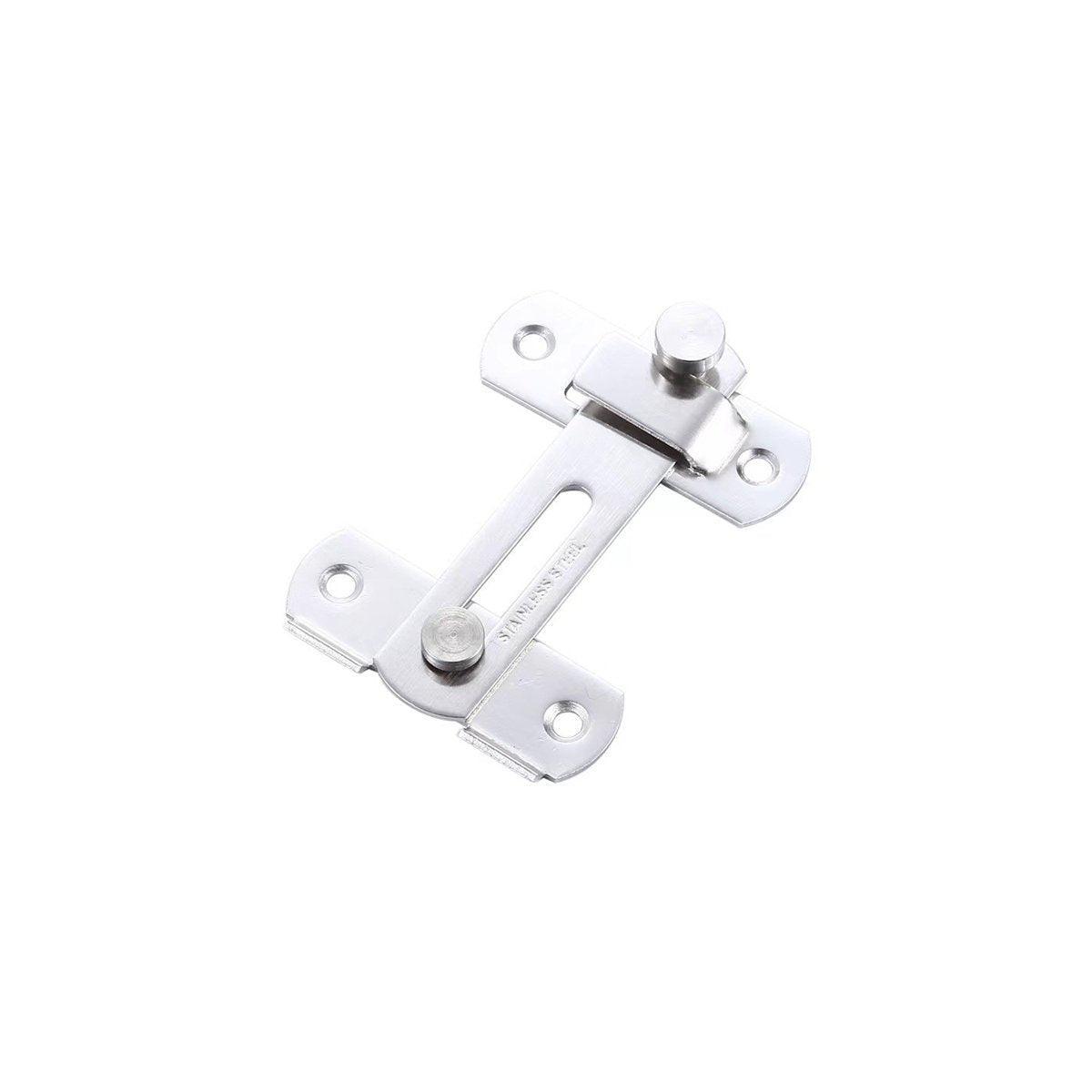 2 Sets 90 Degree Sliding Door Latch Lock Catch Kit for Home Use - Flat-Black-L