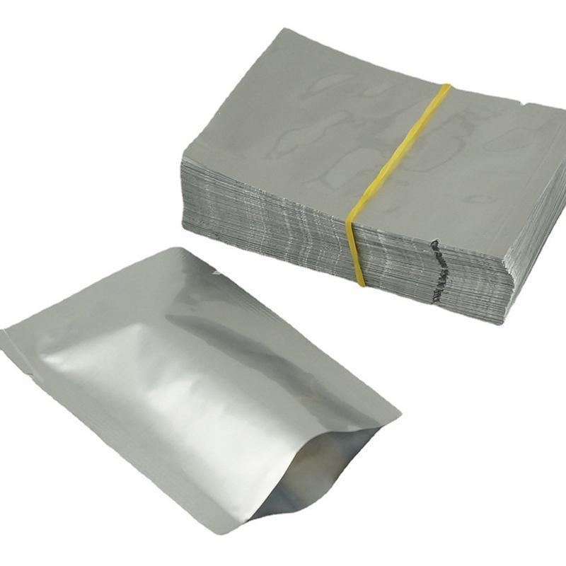 Silver Open Top Aluminum Foil Packaging Bags Heat Seal Vacuum Food Pouches - 24X37CM