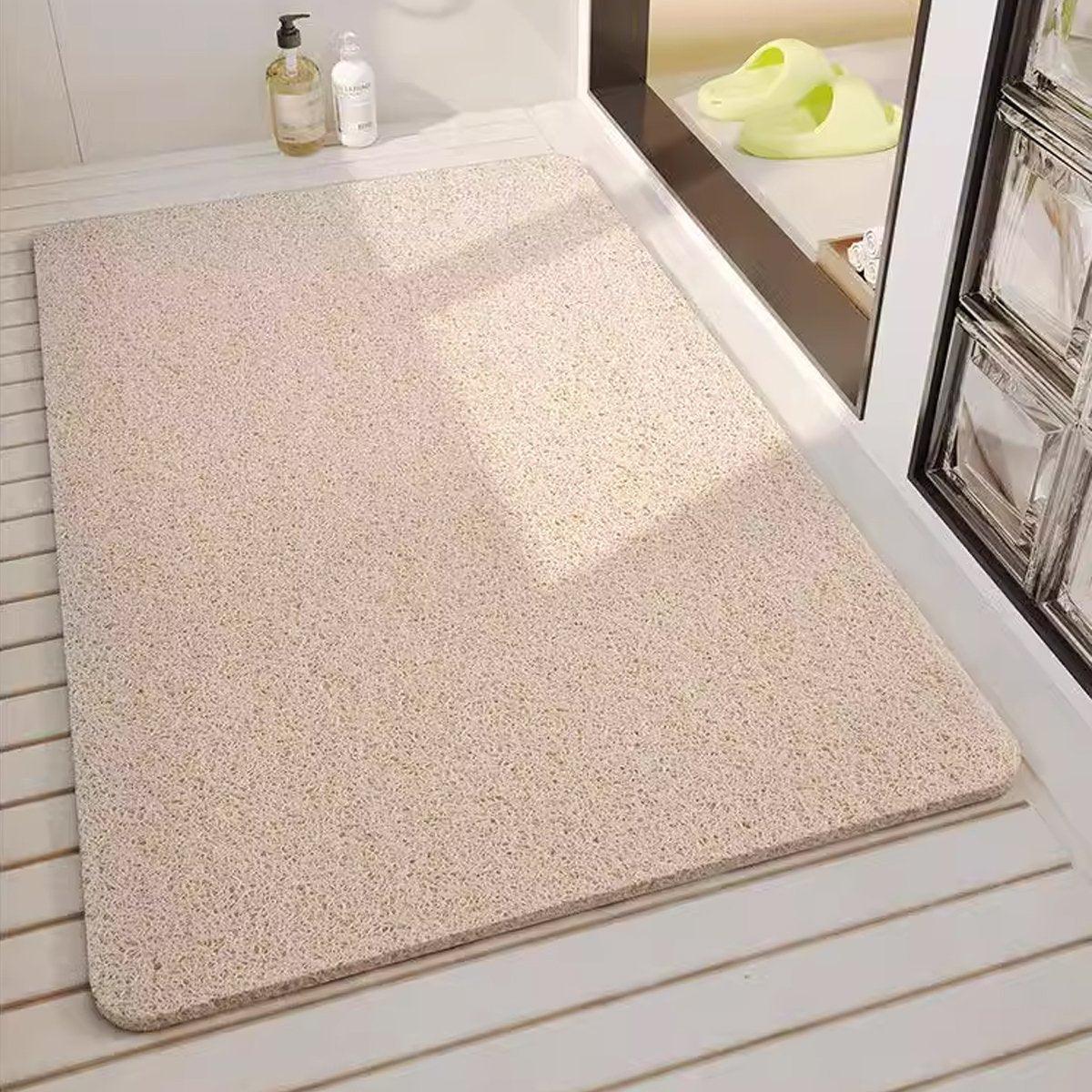 Waterproof Non-Slip Bathroom Shower Mat Anti-Slip Rug Toilet Floor Mat Washable - White-60*80cm