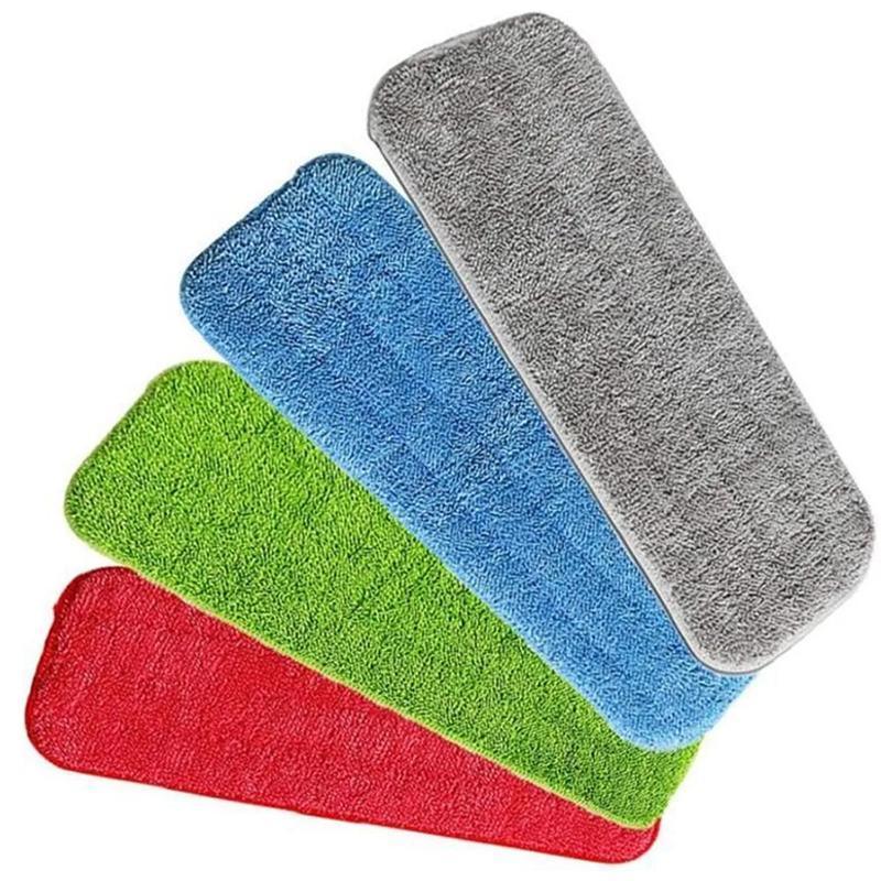 Replacement Microfiber Flat Mop Head Refill Floor Cleaning Pads Absorbent Cloths - Green