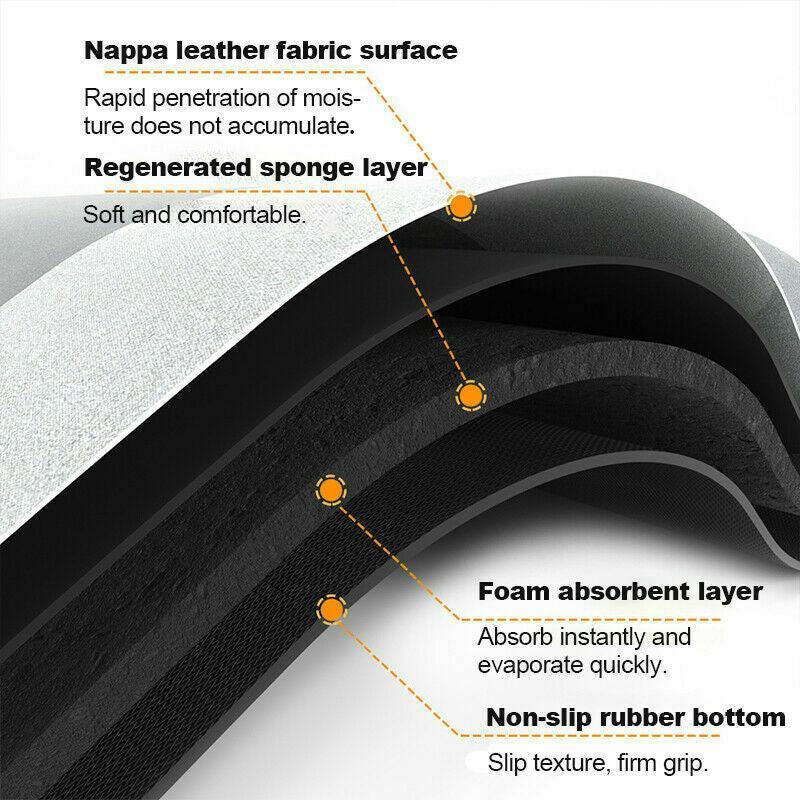 50x80CM Super Absorbent Floor Mat Soft Quick-Drying Non-Slip Diatom Mud Bath - Grey-Oval