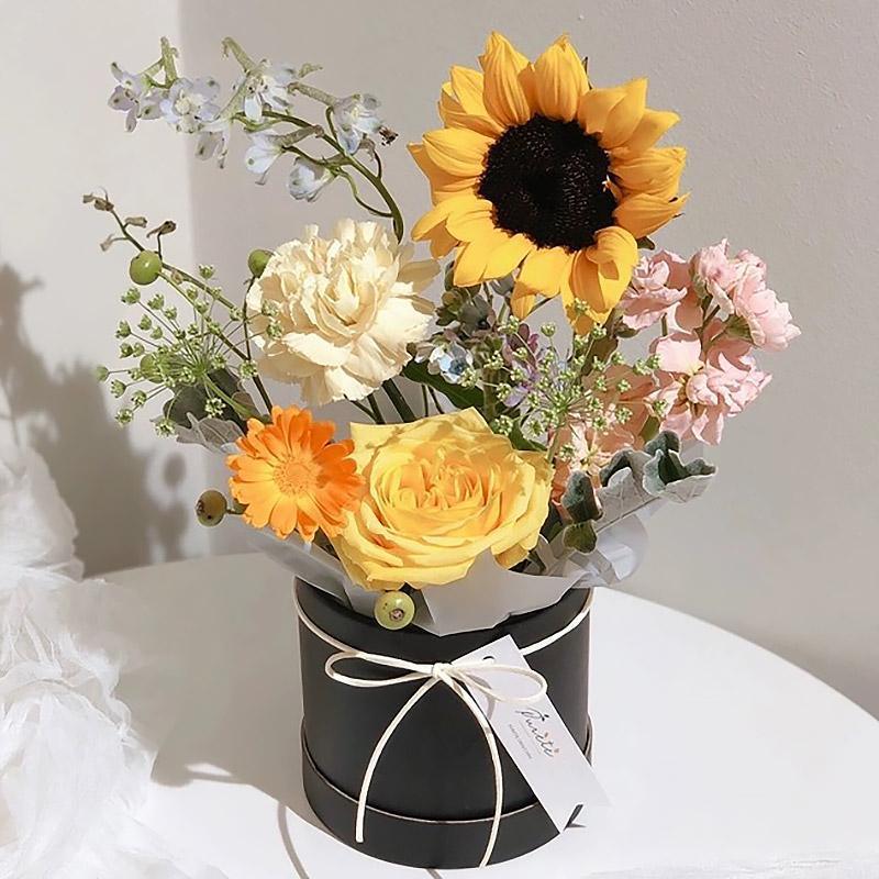 10pcs Clear Round Hug Bucket for Flower Arrangement Bouquet Packaging Supplies - Flower-Bucket-10pcs-Purple