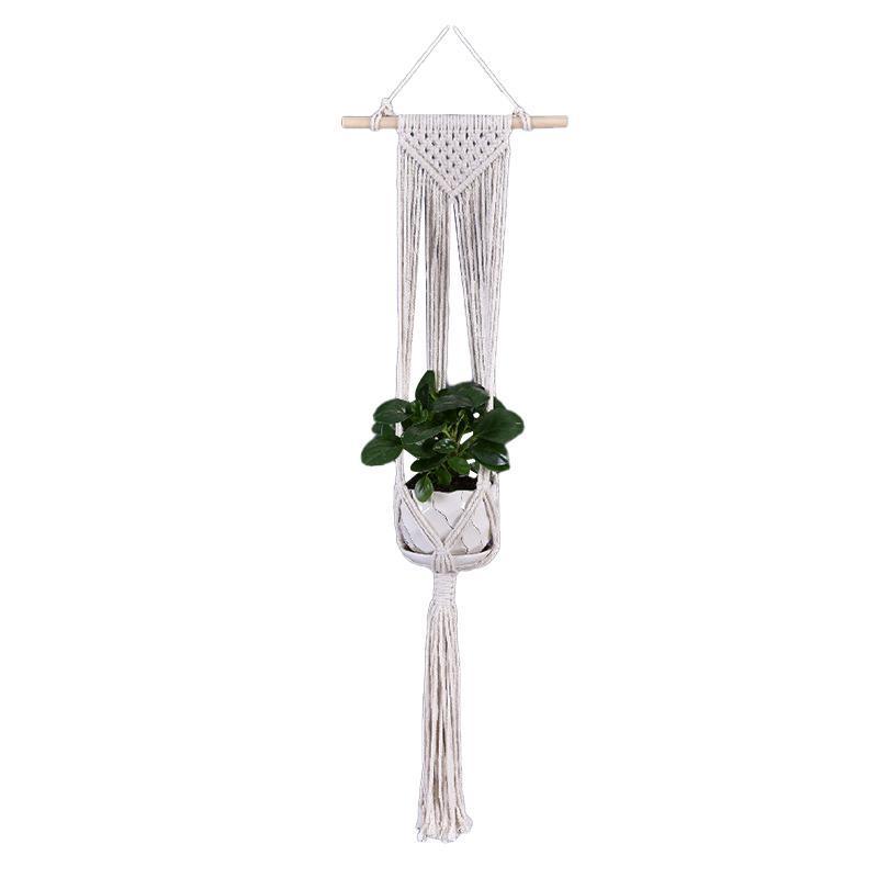 Macrame Plant Flower Pot Holder Hanger Hanging Planter Basket Hemp Rope Braided - #11