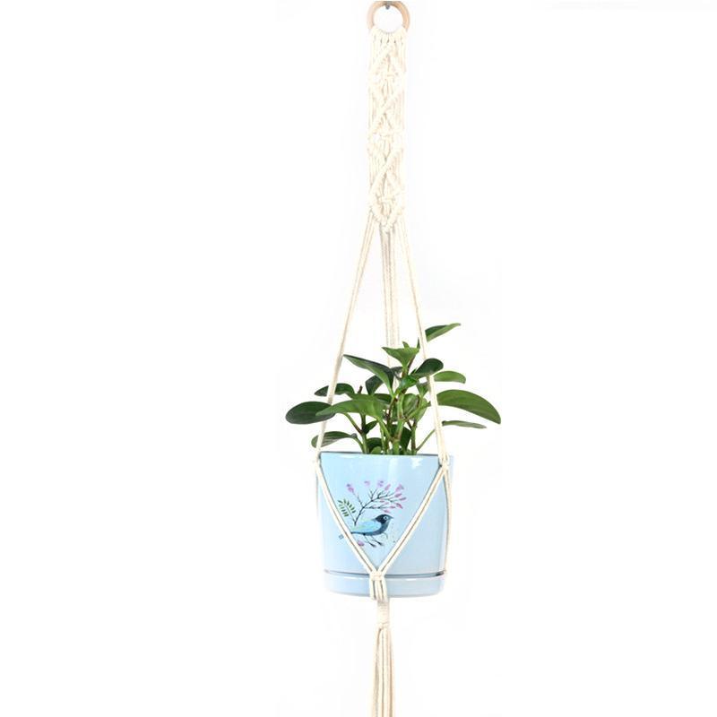 Macrame Plant Flower Pot Holder Hanger Hanging Planter Basket Hemp Rope Braided - #15