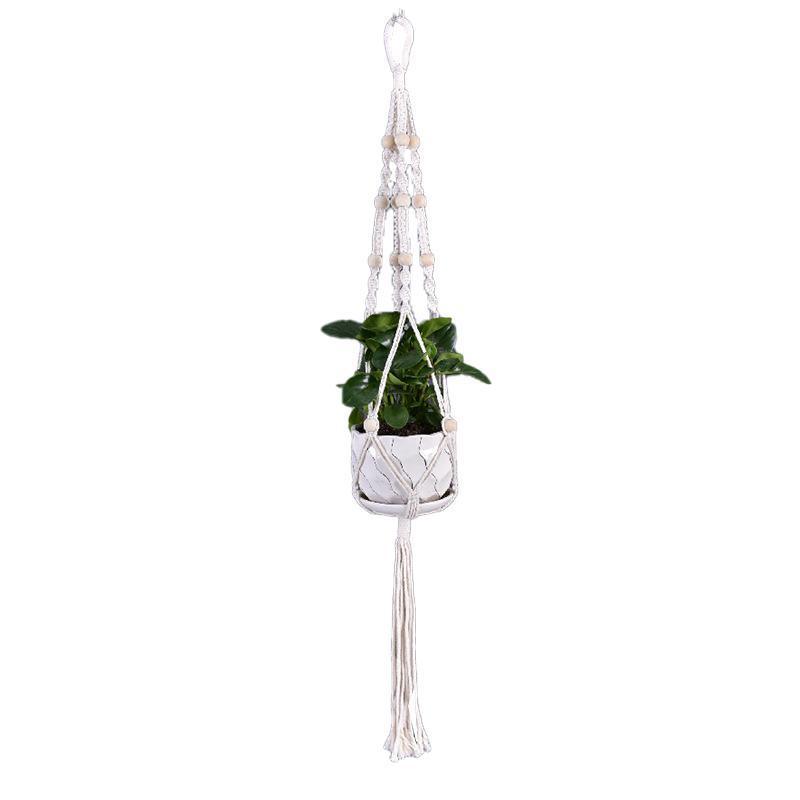 Macrame Plant Flower Pot Holder Hanger Hanging Planter Basket Hemp Rope Braided - #17