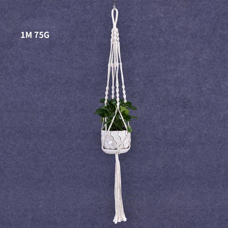 Macrame Plant Flower Pot Holder Hanger Hanging Planter Basket Hemp Rope Braided - #05