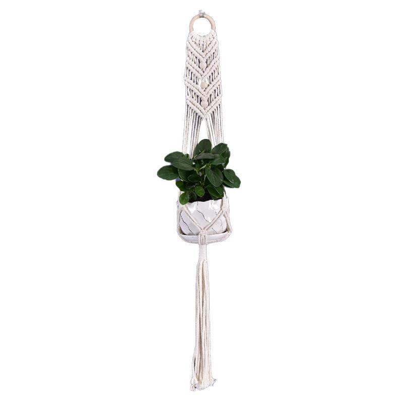 Macrame Plant Flower Pot Holder Hanger Hanging Planter Basket Hemp Rope Braided - #05