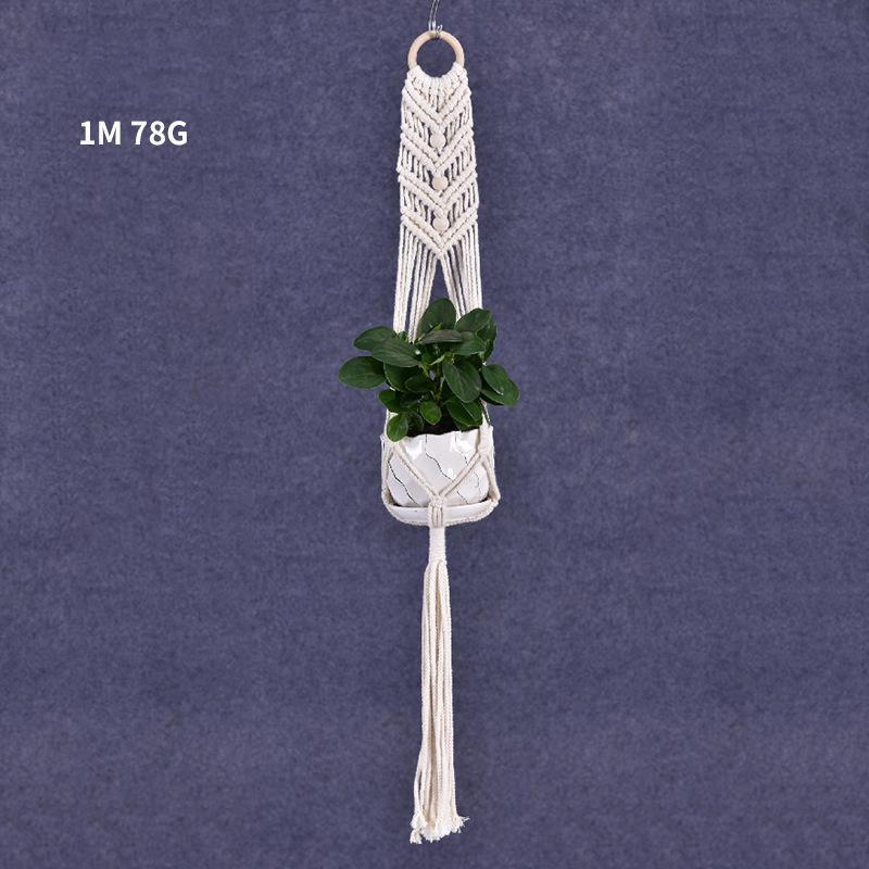 Macrame Plant Flower Pot Holder Hanger Hanging Planter Basket Hemp Rope Braided - #07
