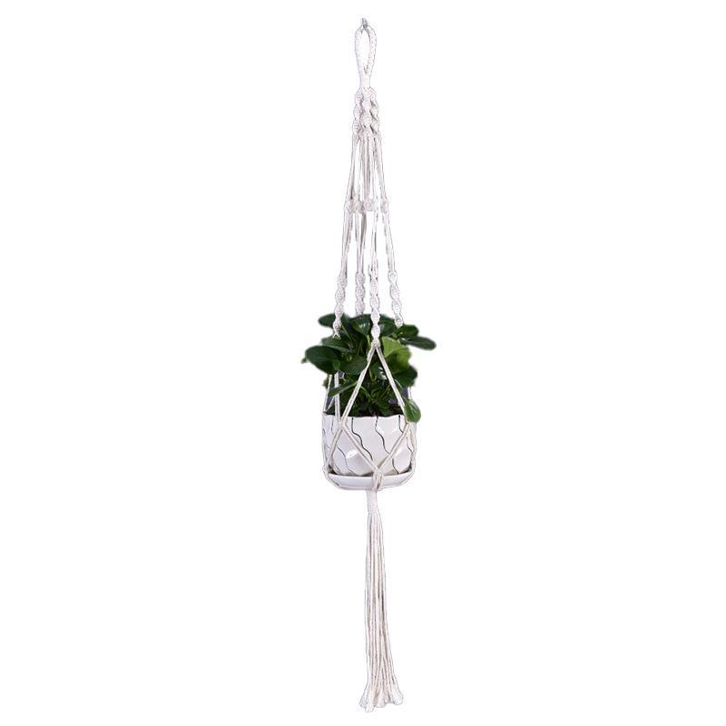 Macrame Plant Flower Pot Holder Hanger Hanging Planter Basket Hemp Rope Braided - #07